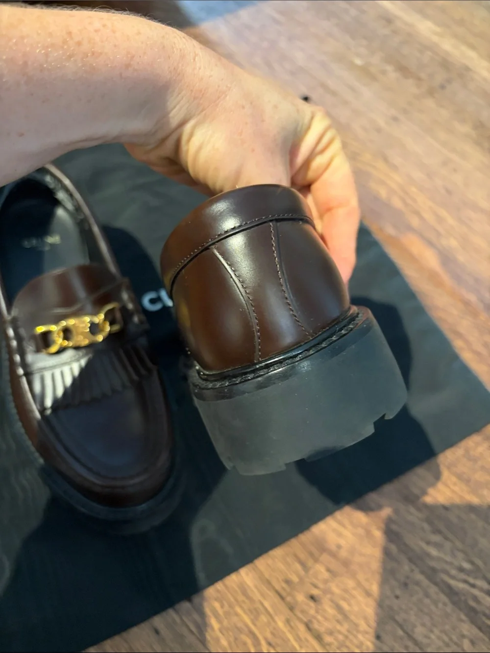 Celine Brown Leather Margaret Loafers